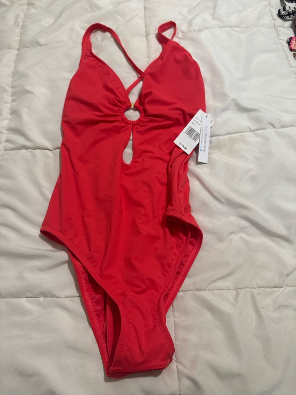 Bleu Rod Beattie Coral One-Piece Cutout Swimsuit
